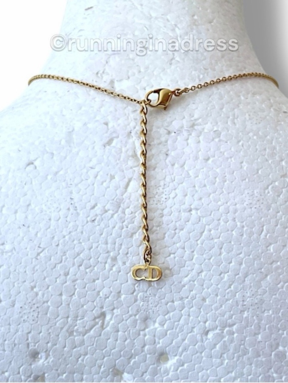 Vintage Christian Dior CD Logo Heart Pendant Necklace Gold - Picture 16 of 16